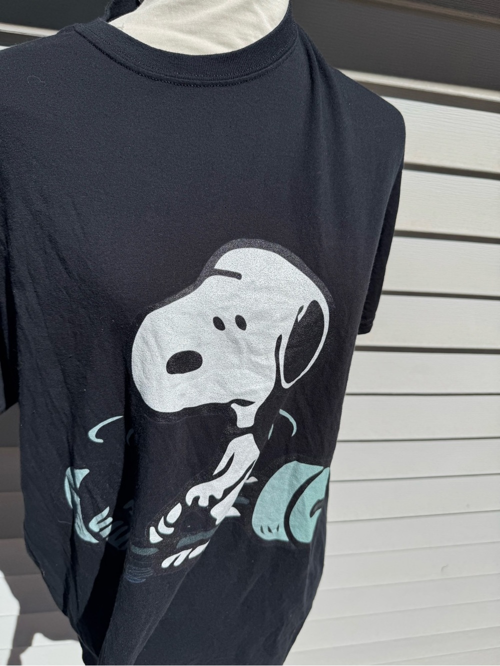 Peanuts Black Tee Snoopy gym